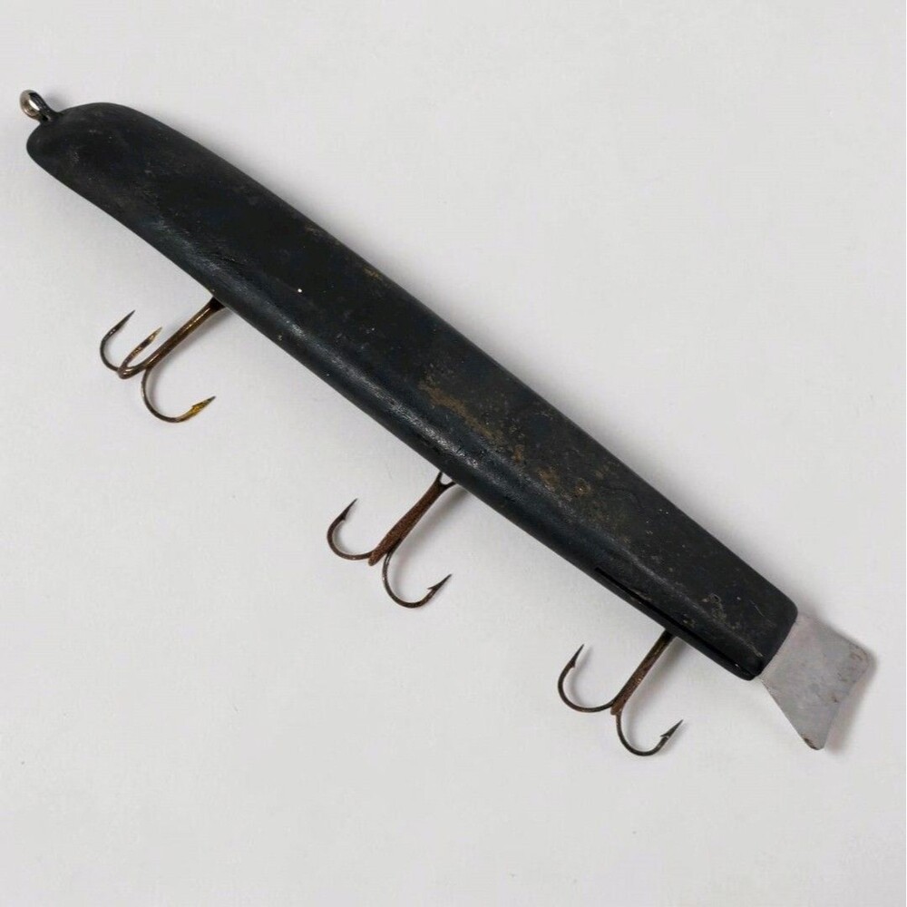 Vintage Early Suick Muskie Thriller 7” Wooden Jerkbait Topwater Fishing Lure